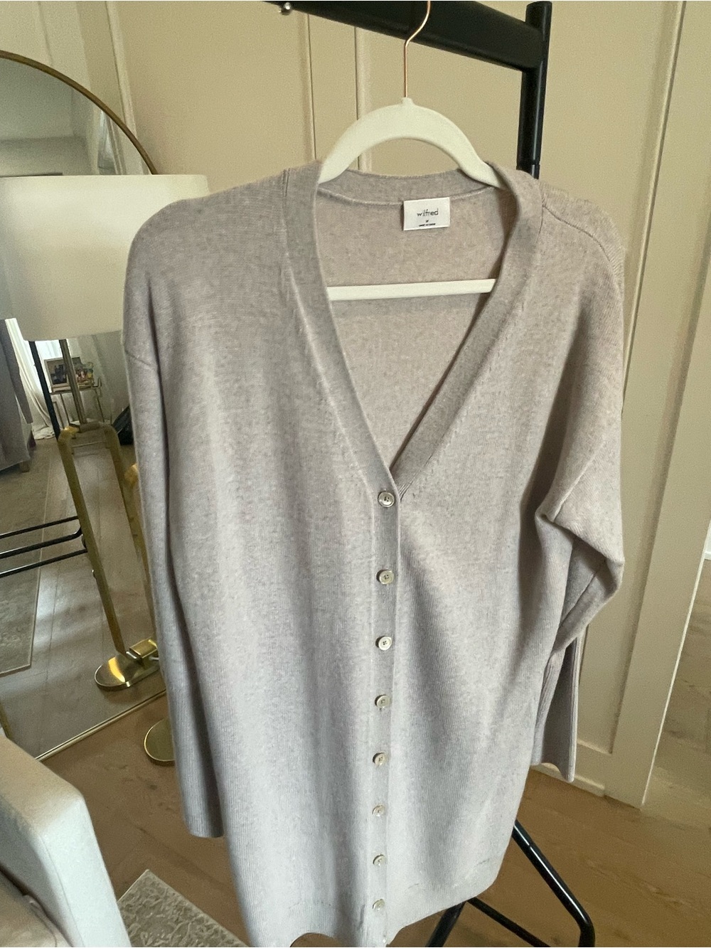 Wilfred Light Mauve V-Neck Button Cardigan